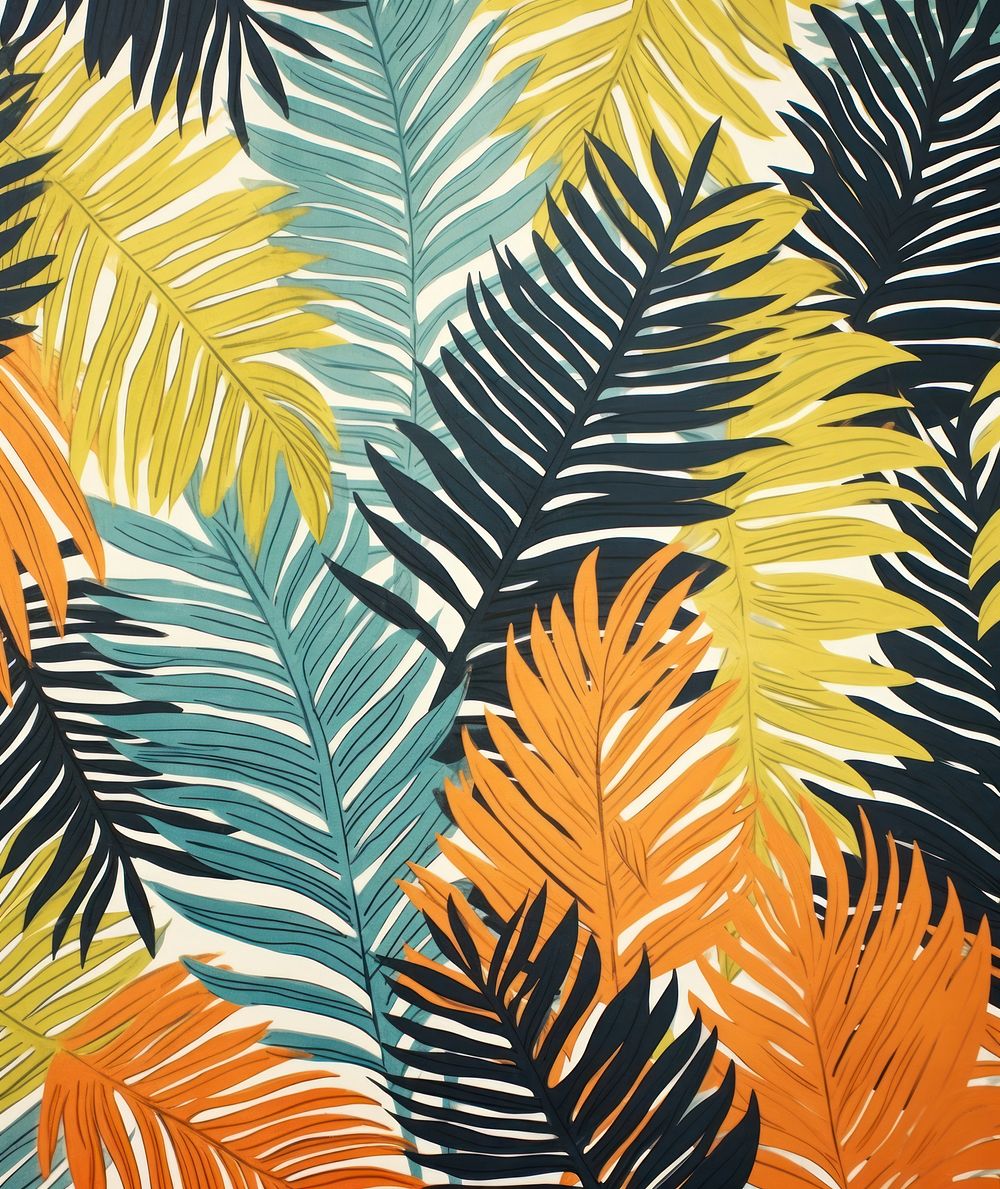 Palm leafs pattern nature plant. AI generated Image by rawpixel.