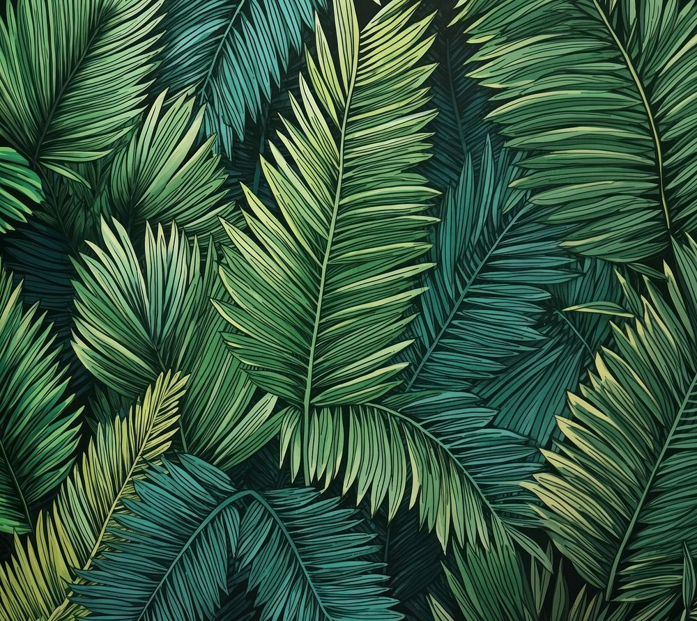 Palm leafs nature outdoors forest. AI generated Image by rawpixel.