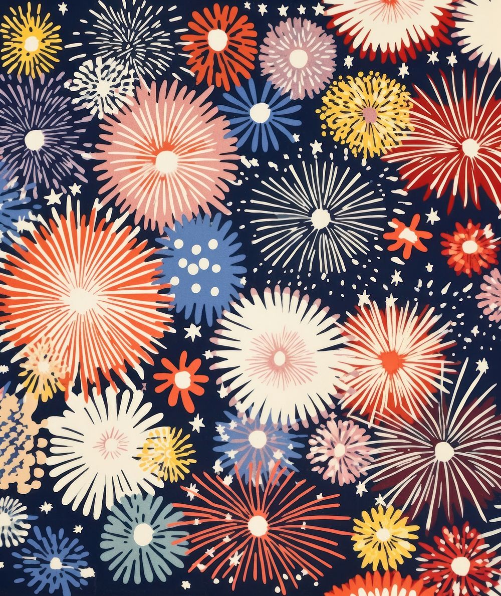 Pastel fireworks abstract pattern arrangement. AI generated Image by rawpixel.