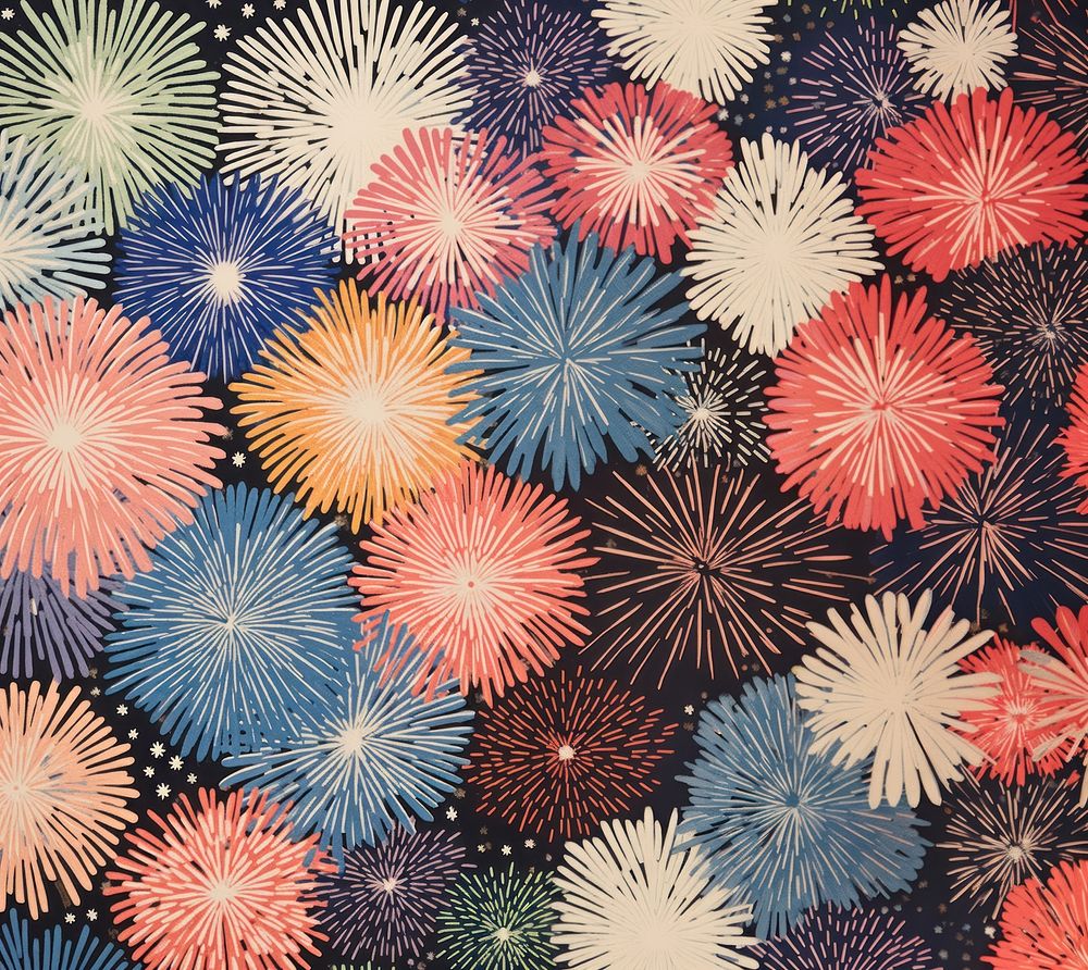 Pastel fireworks pattern art arrangement. AI generated Image by rawpixel.
