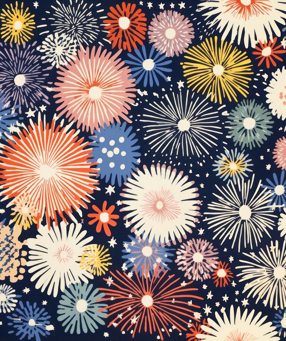 Pastel fireworks abstract pattern line. AI generated Image by rawpixel.