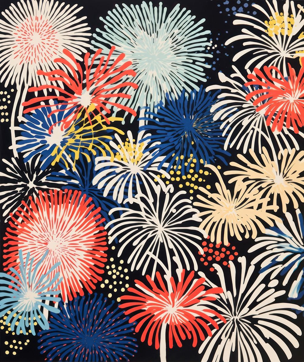 Pastel fireworks pattern art celebration. AI generated Image by rawpixel.