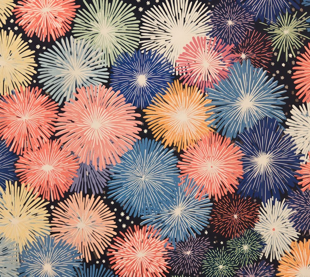 Pastel fireworks pattern art backgrounds. AI generated Image by rawpixel.
