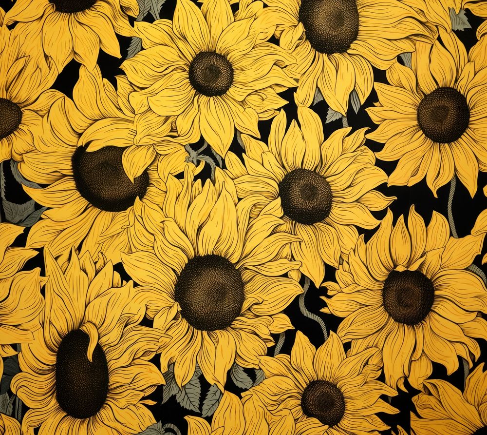 Sunflower field nature plant petal. AI generated Image by rawpixel.