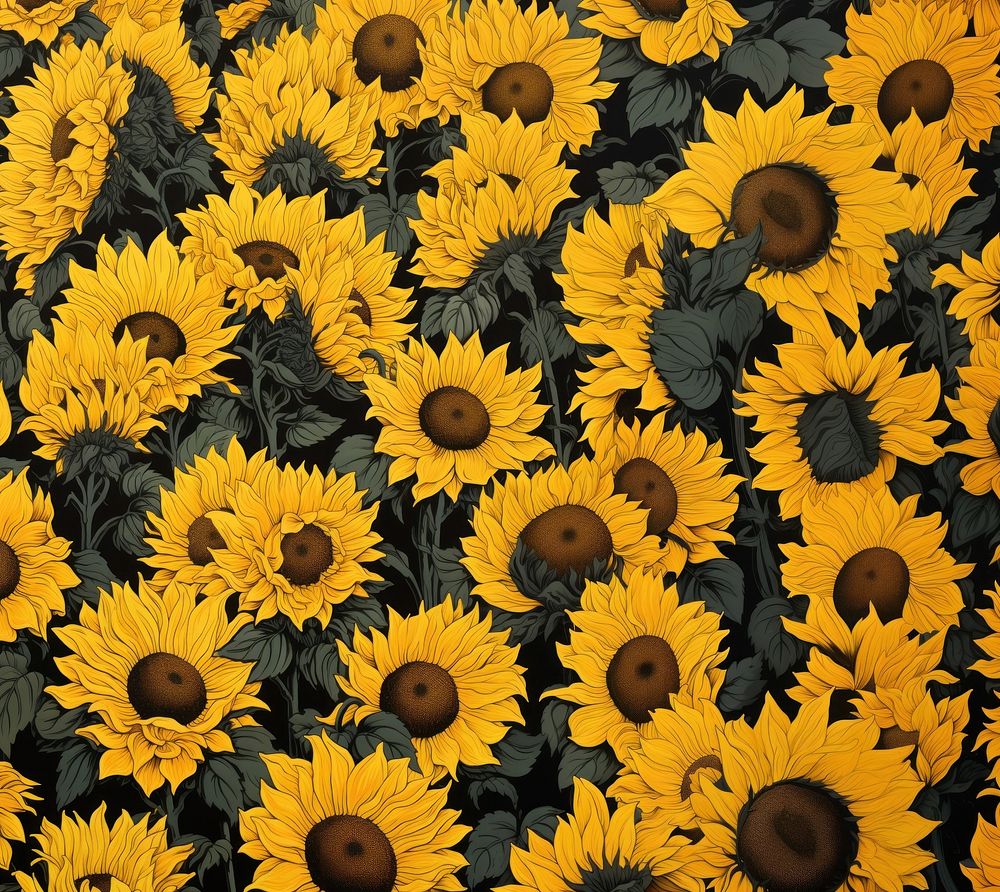 Sunflower field nature plant petal. AI generated Image by rawpixel.