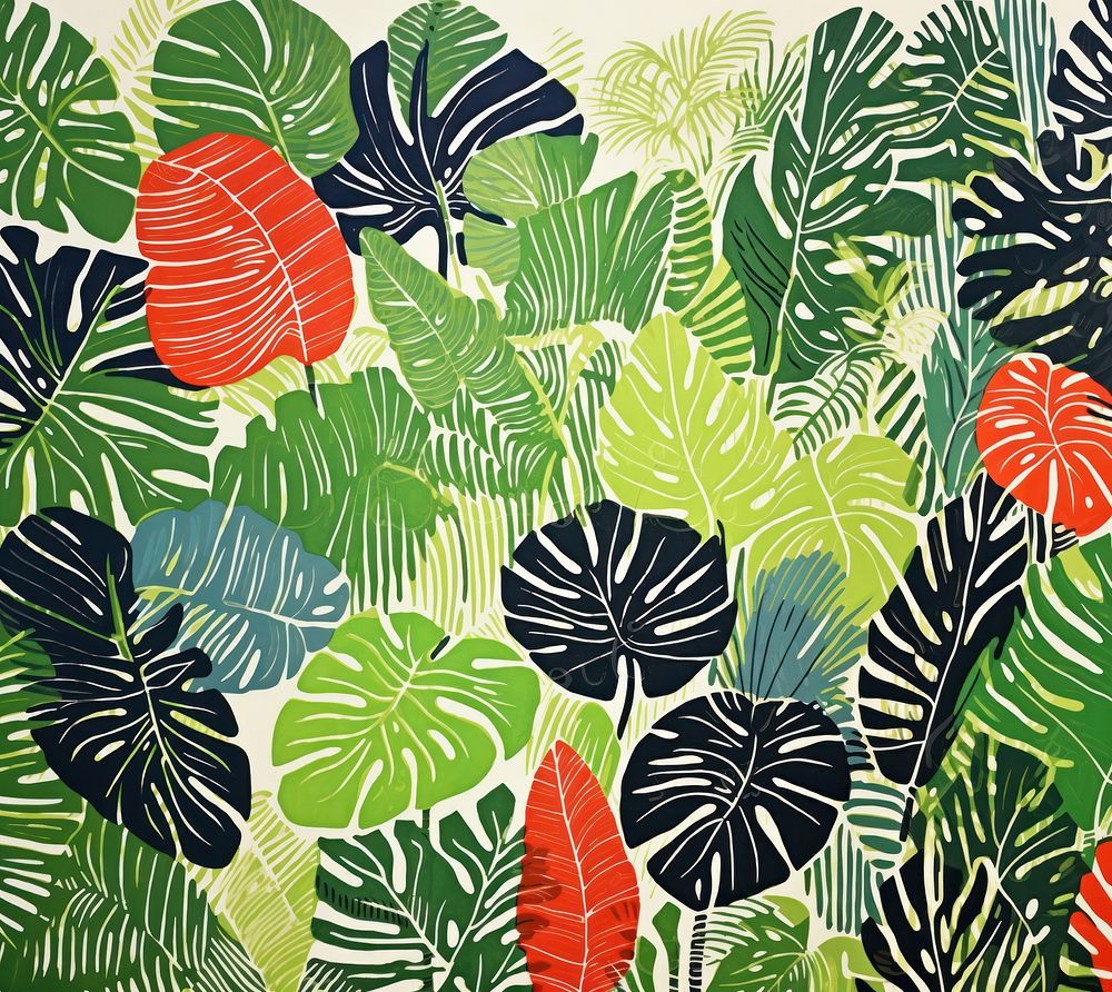 Tropical leaves pattern nature plant. AI generated Image by rawpixel.