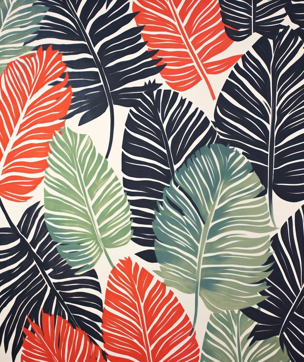 Tropical leaves tropics pattern nature. AI generated Image by rawpixel.