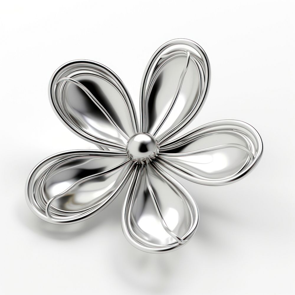 A daisy silver platinum jewelry. AI generated Image by rawpixel.
