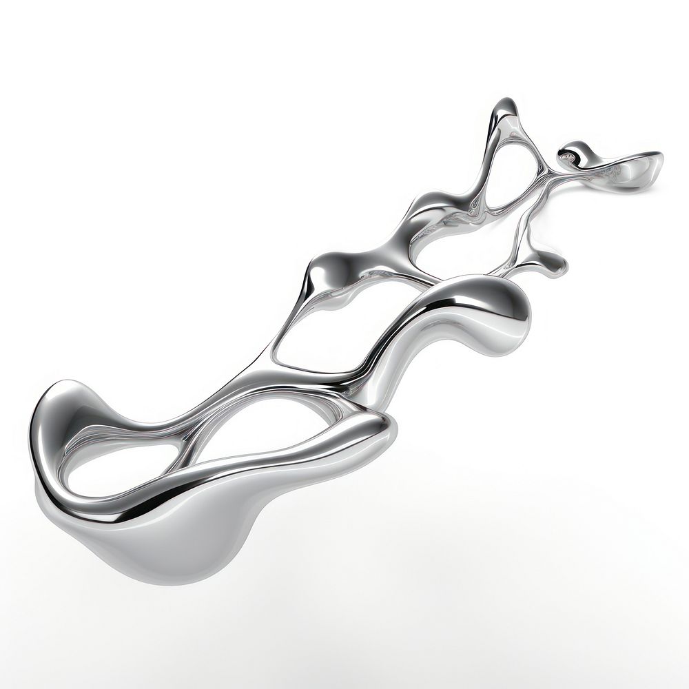 A line silver metal white background. AI generated Image by rawpixel.
