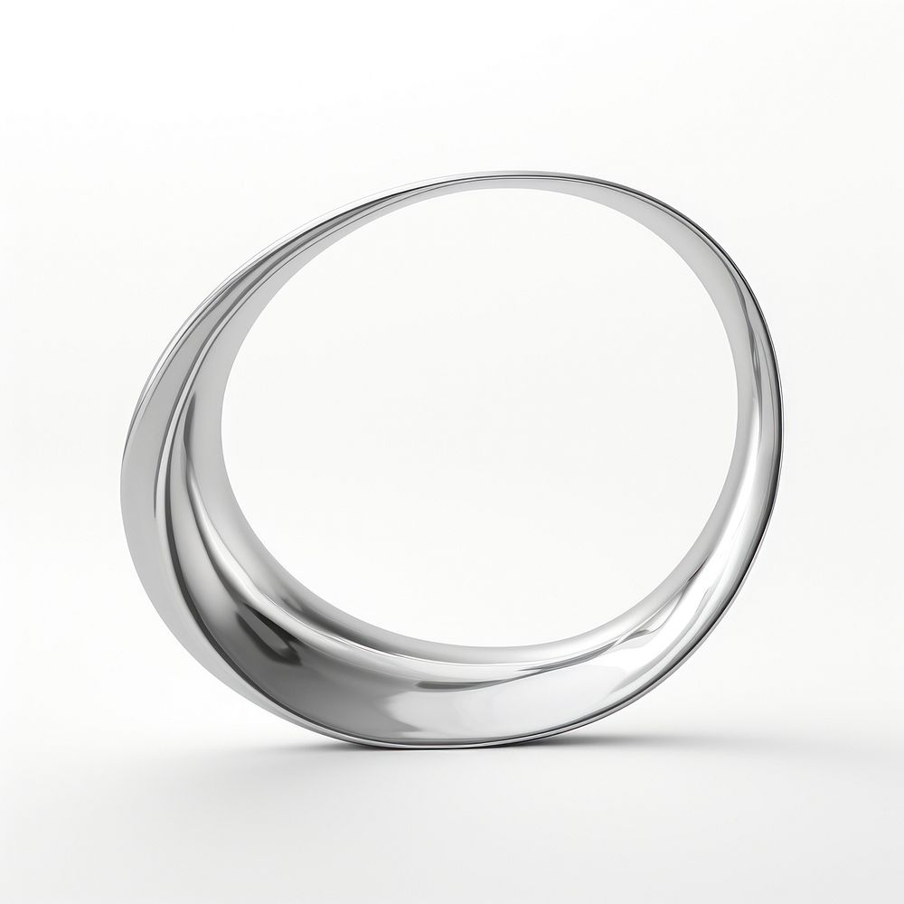 A semi circle silver platinum jewelry. AI generated Image by rawpixel.