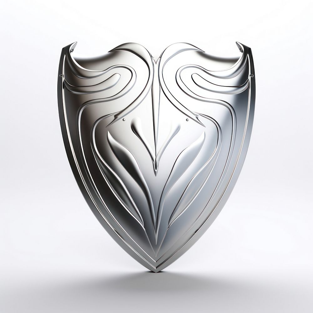 A shield jewelry silver metal. AI generated Image by rawpixel.