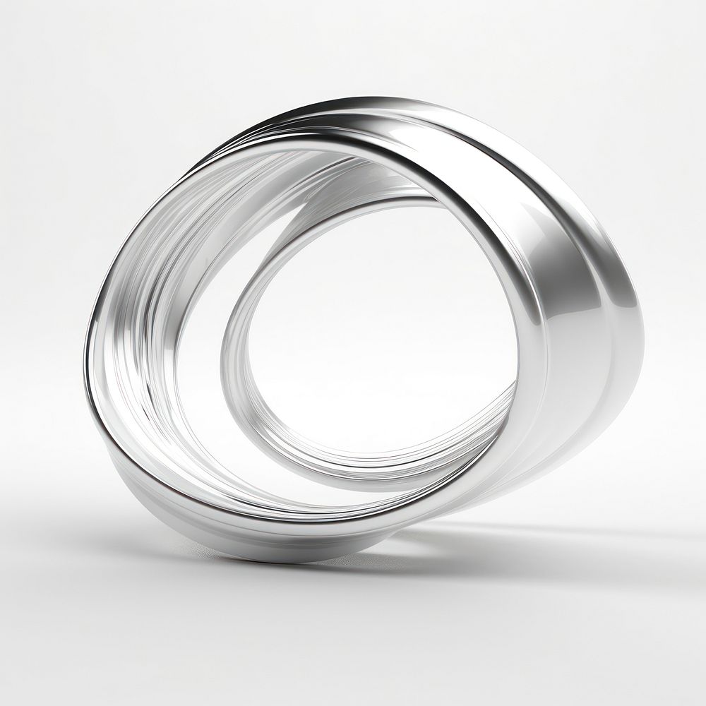 A spiral line silver platinum jewelry. AI generated Image by rawpixel.