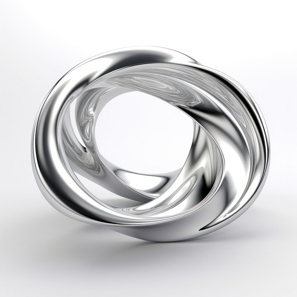 A torus silver platinum jewelry. AI generated Image by rawpixel.