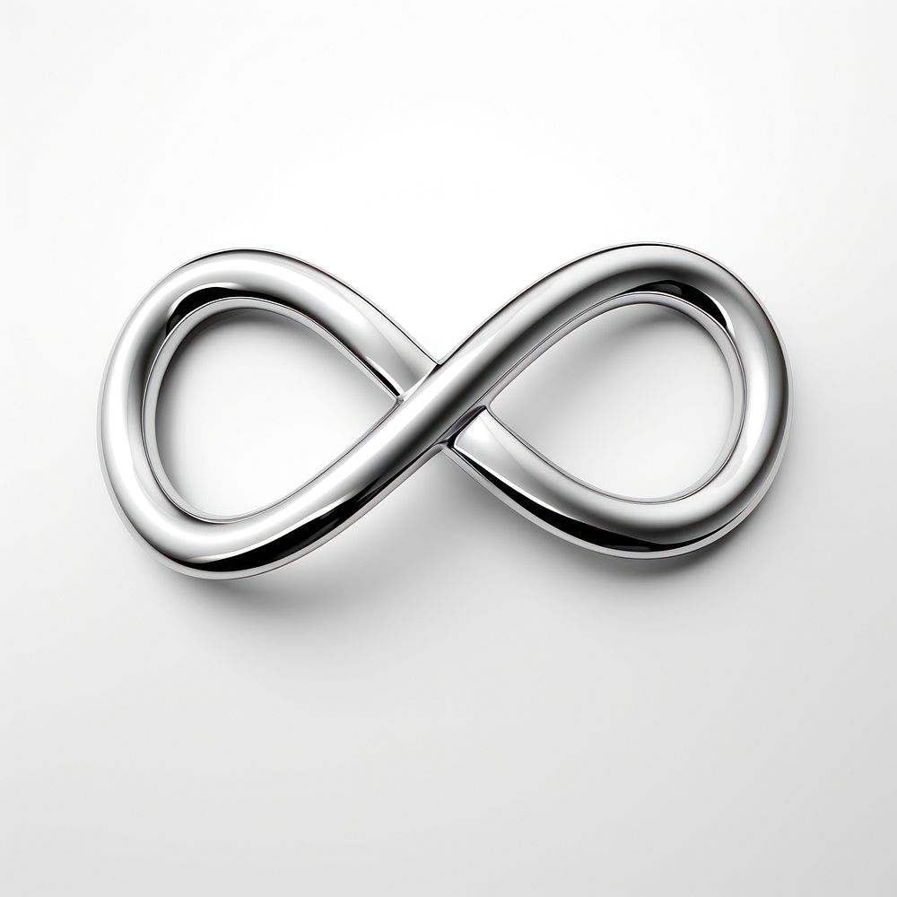 An infinity symbol silver jewelry metal. AI generated Image by rawpixel.