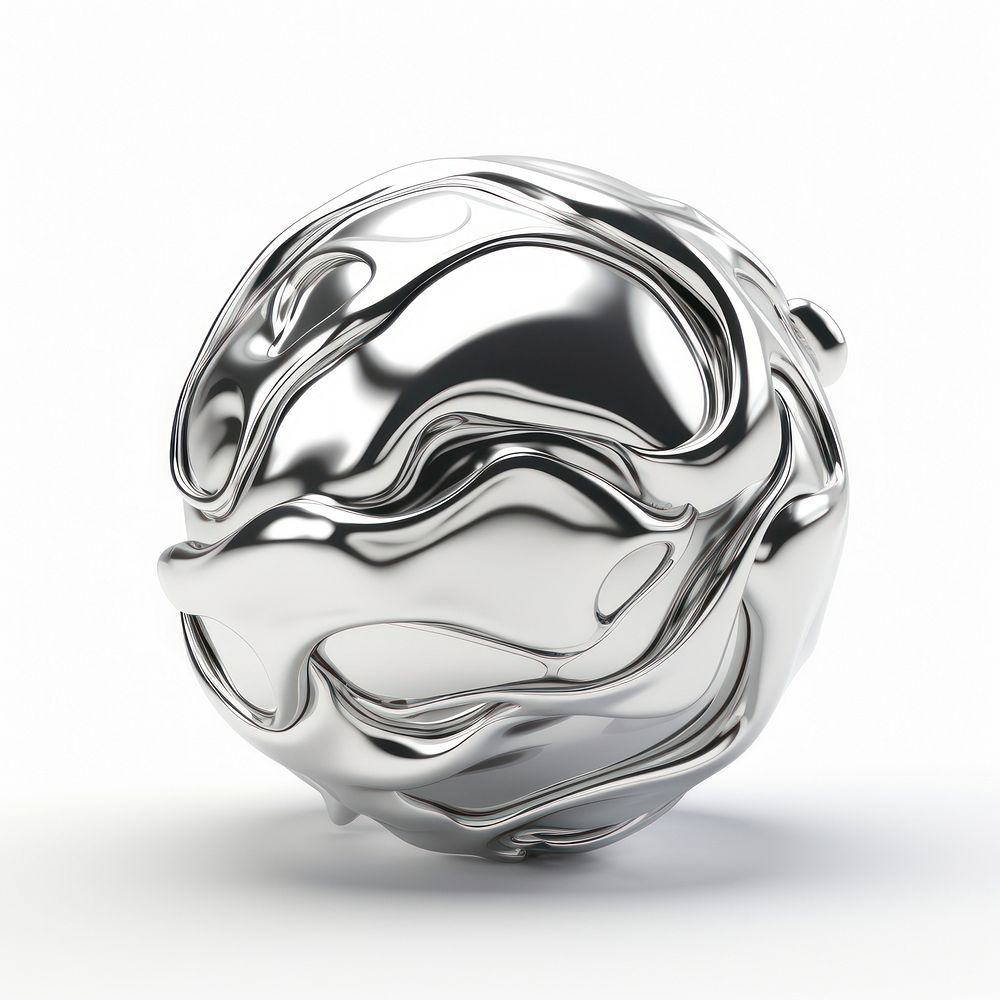 A globe silver jewelry sphere. AI generated Image by rawpixel.