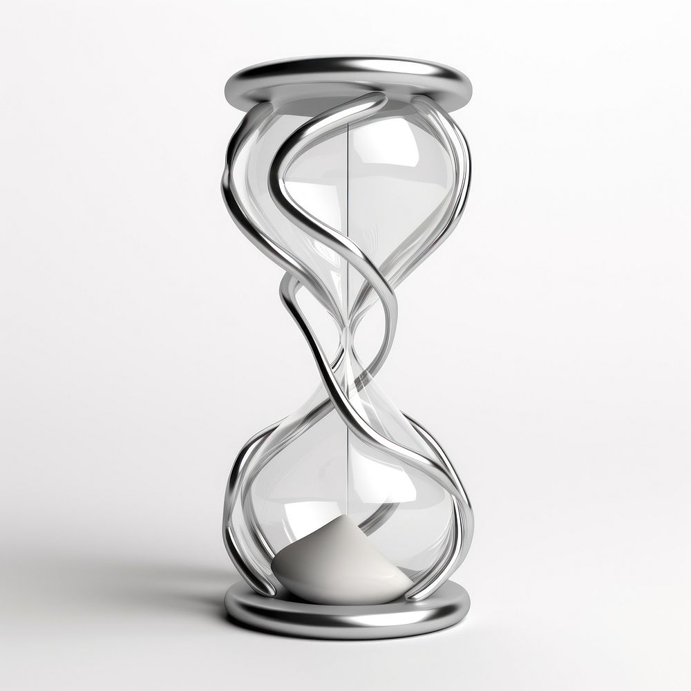 A hourglass shape metal white. AI generated Image by rawpixel.