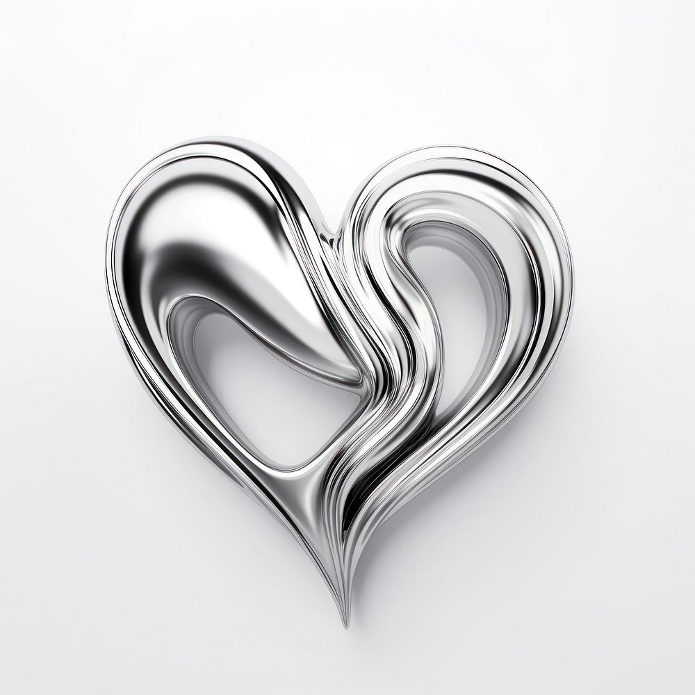 A heart jewelry silver shape. AI generated Image by rawpixel.