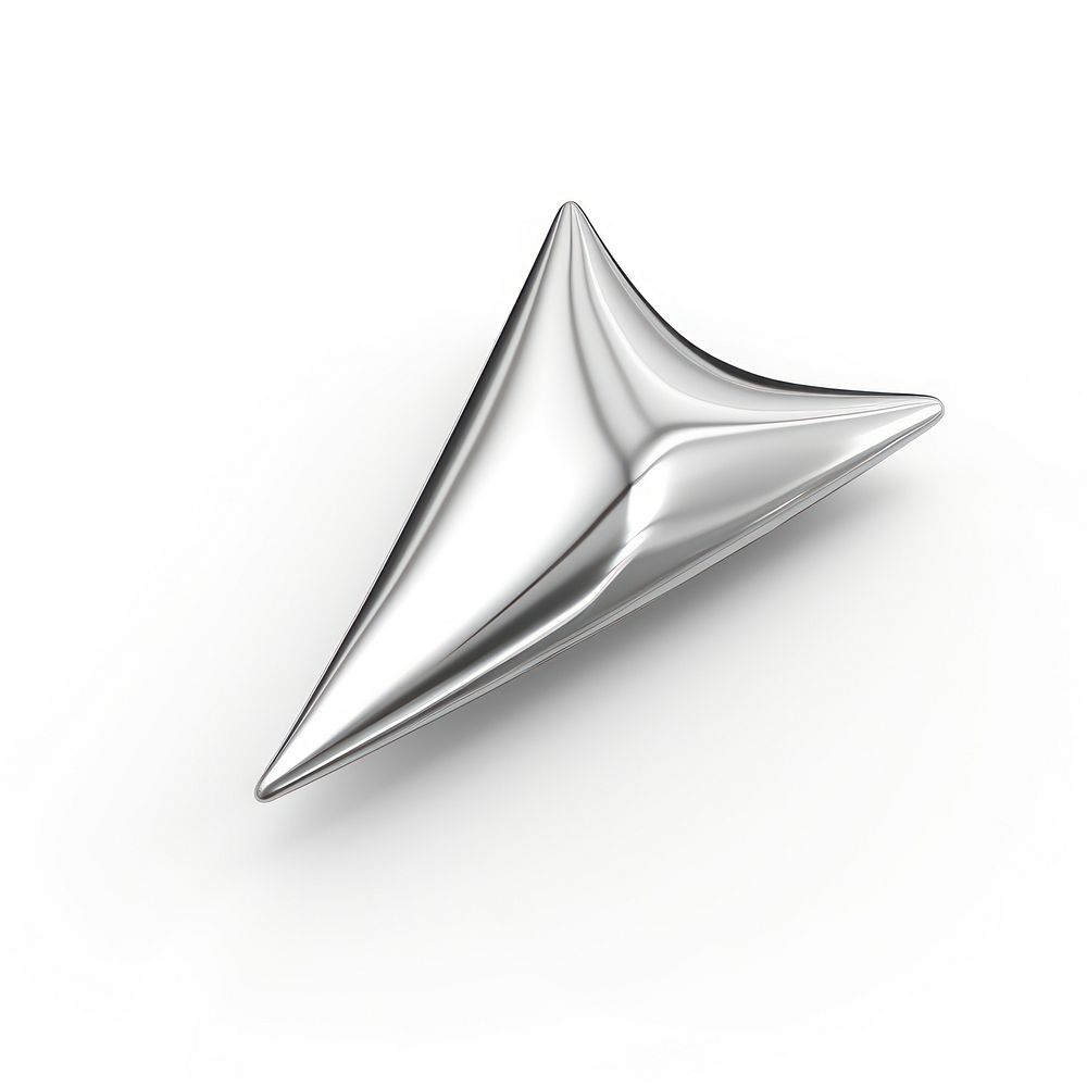 A paper plane icon silver shape white background. AI generated Image by rawpixel.