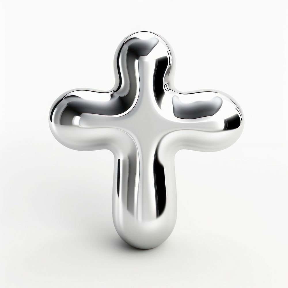 A plus symbol silver metal. AI generated Image by rawpixel.