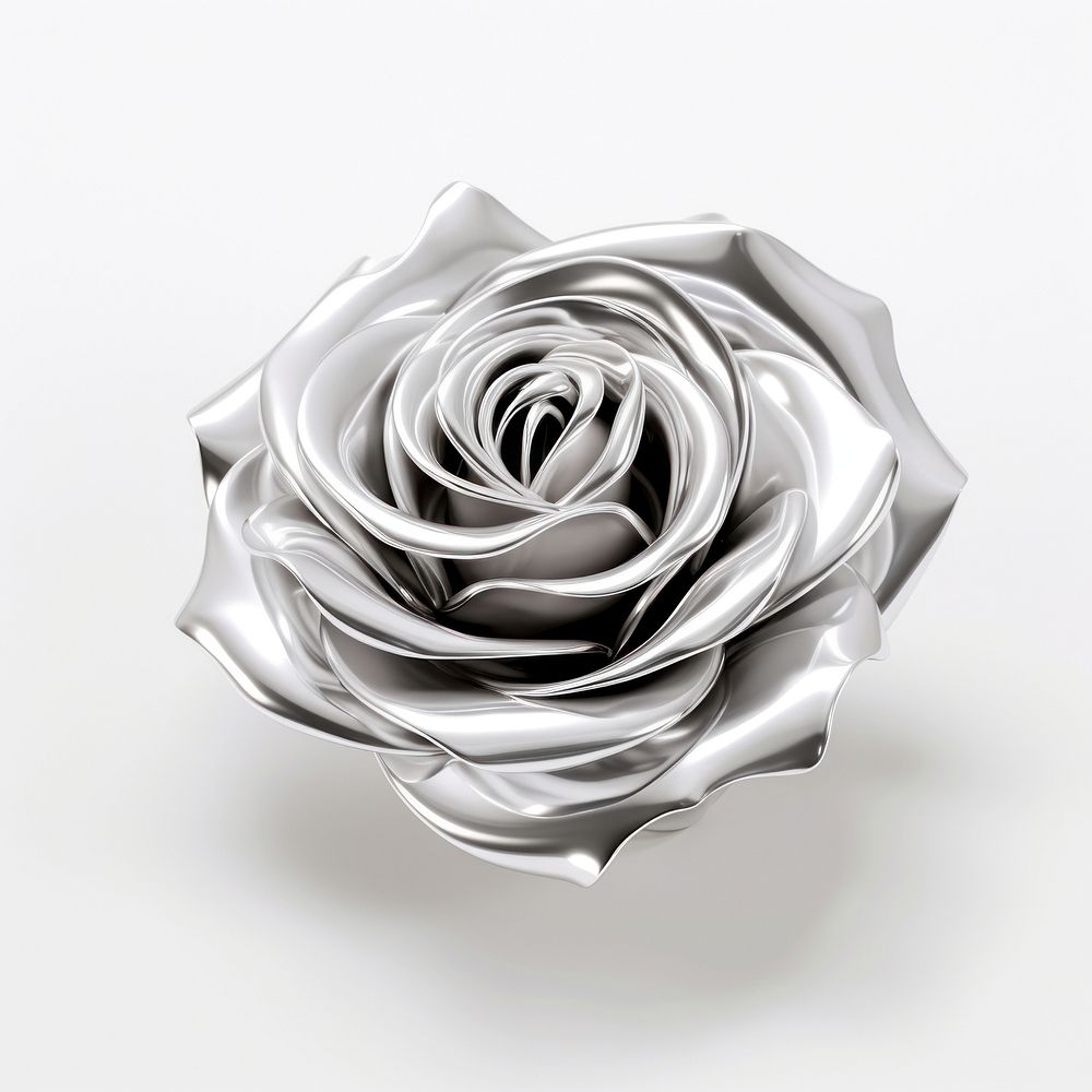 A rose jewelry flower silver. AI generated Image by rawpixel.