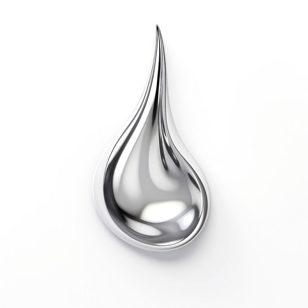 A water drop silver jewelry shape. 