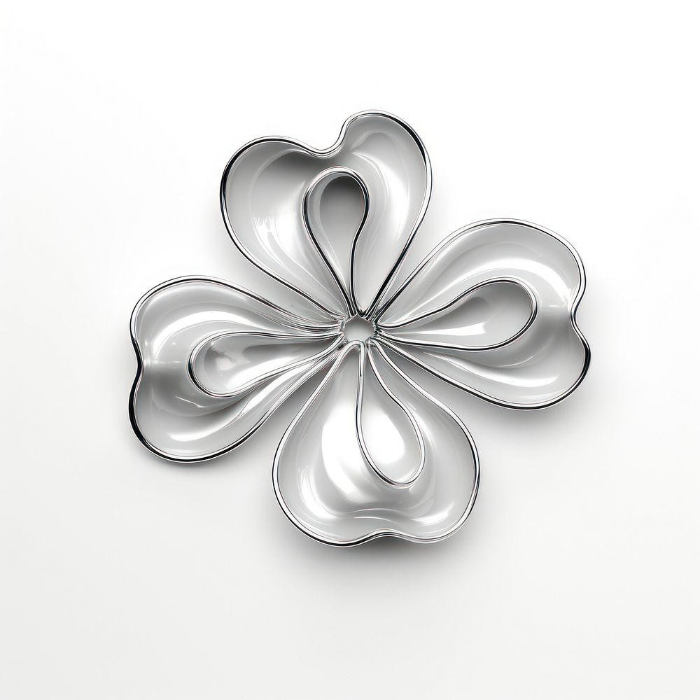A flower silver jewelry shape. AI generated Image by rawpixel.