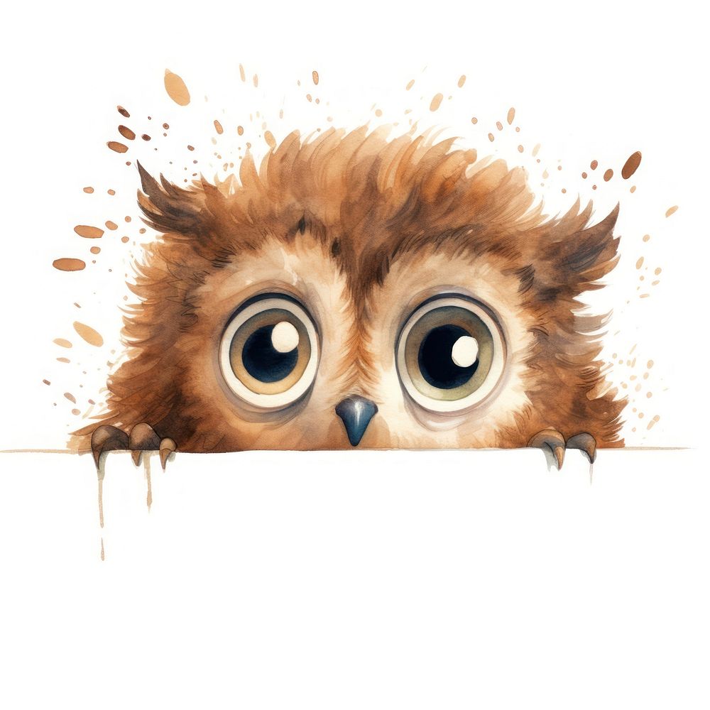 Owl peeking animal mammal. AI generated Image by rawpixel.