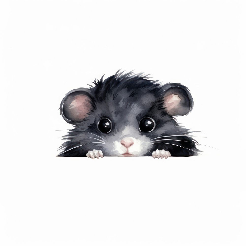 Peeking black Hamster hamster mammal animal. AI generated Image by rawpixel.