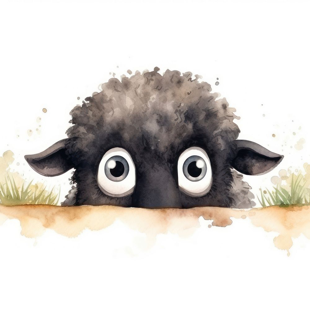 Peeking black Sheep animal mammal sheep. AI generated Image by rawpixel.