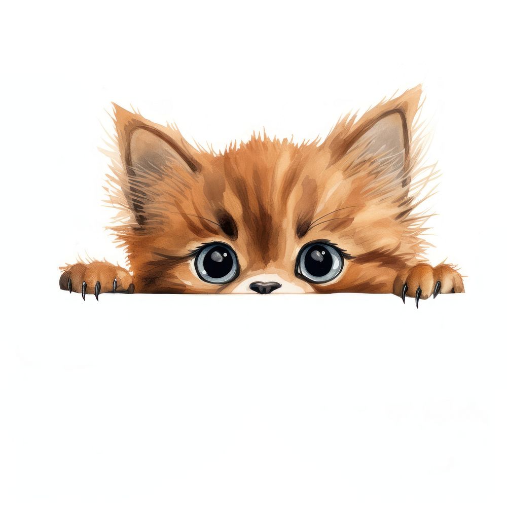 Peeking Ragdol mammal animal kitten. AI generated Image by rawpixel.