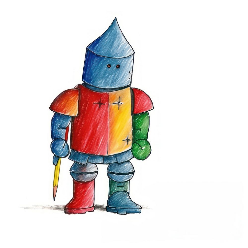 Baby knight drawing white background creativity. AI generated Image by rawpixel.