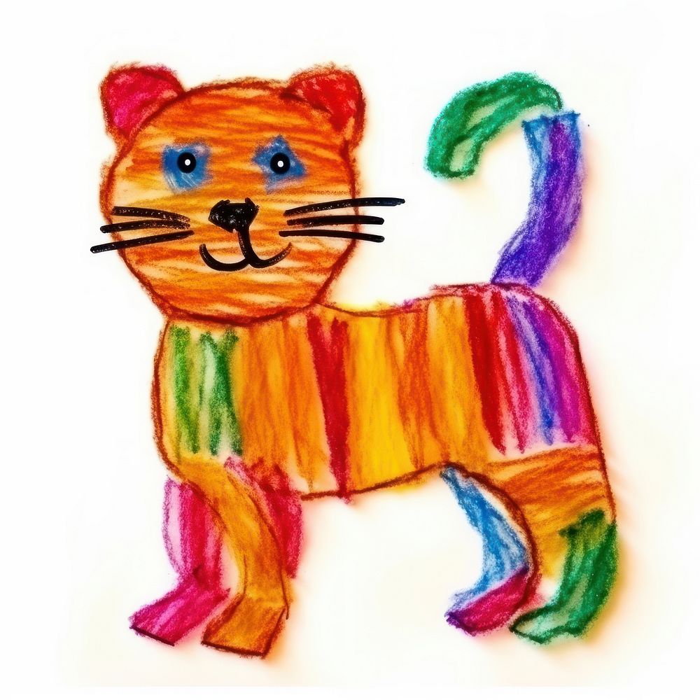 Baby lion drawing craft art. AI generated Image by rawpixel.