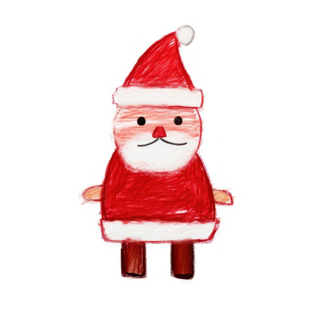 Baby santa claus snowman drawing white background. AI generated Image by rawpixel.