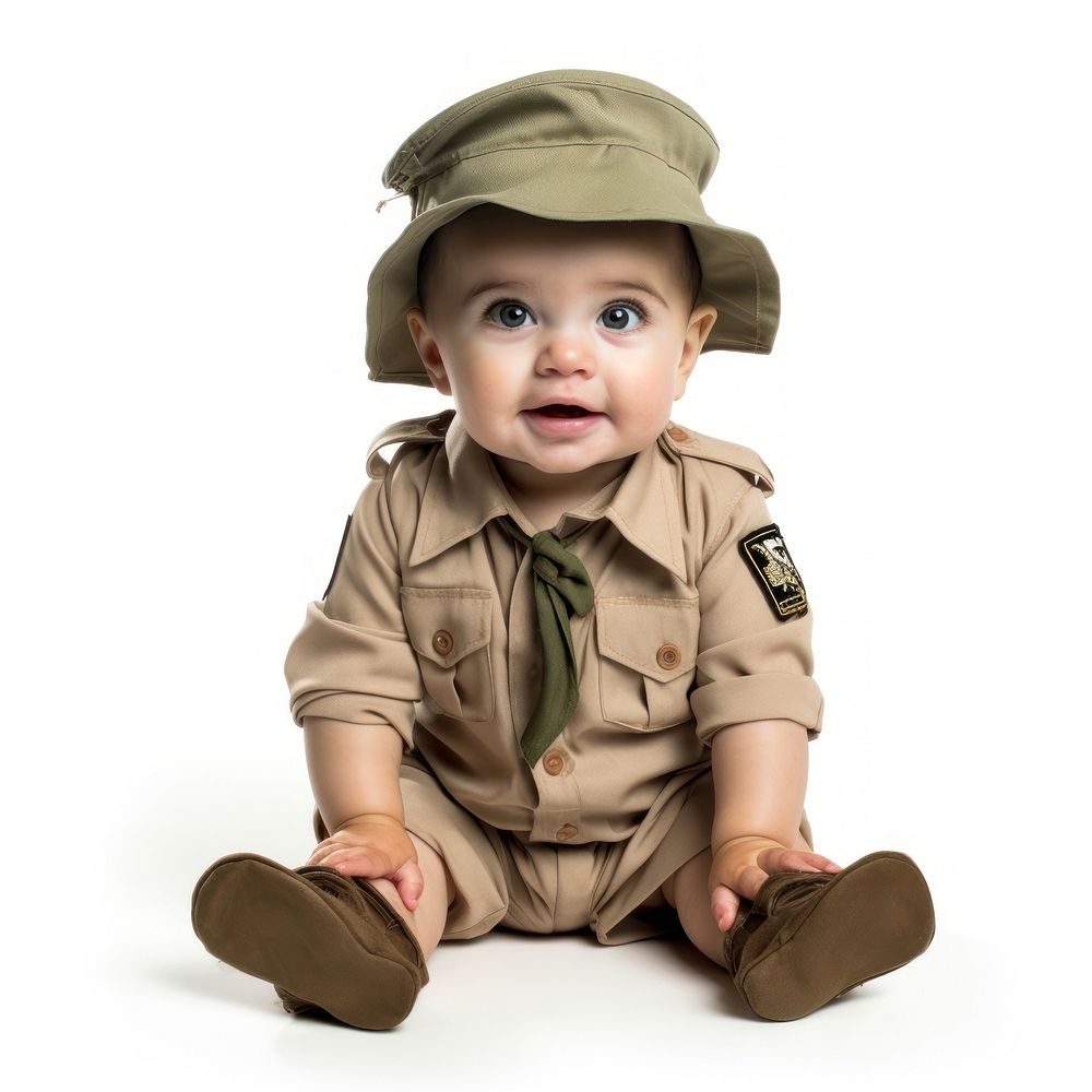 Baby boy portrait khaki photo. AI generated Image by rawpixel.