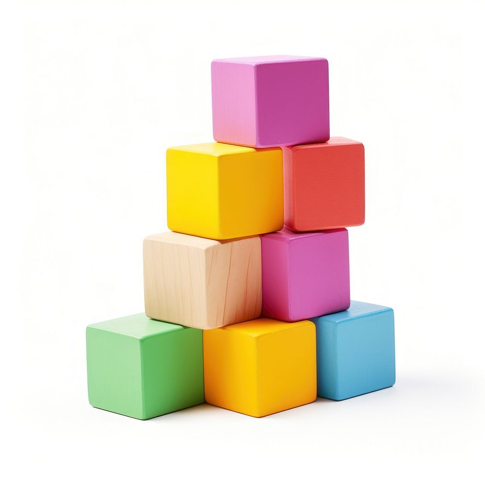 Baby building blocks toy white background construction. AI generated Image by rawpixel.