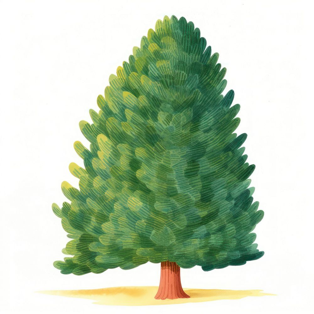 A pine tree plant fir white background. AI generated Image by rawpixel.