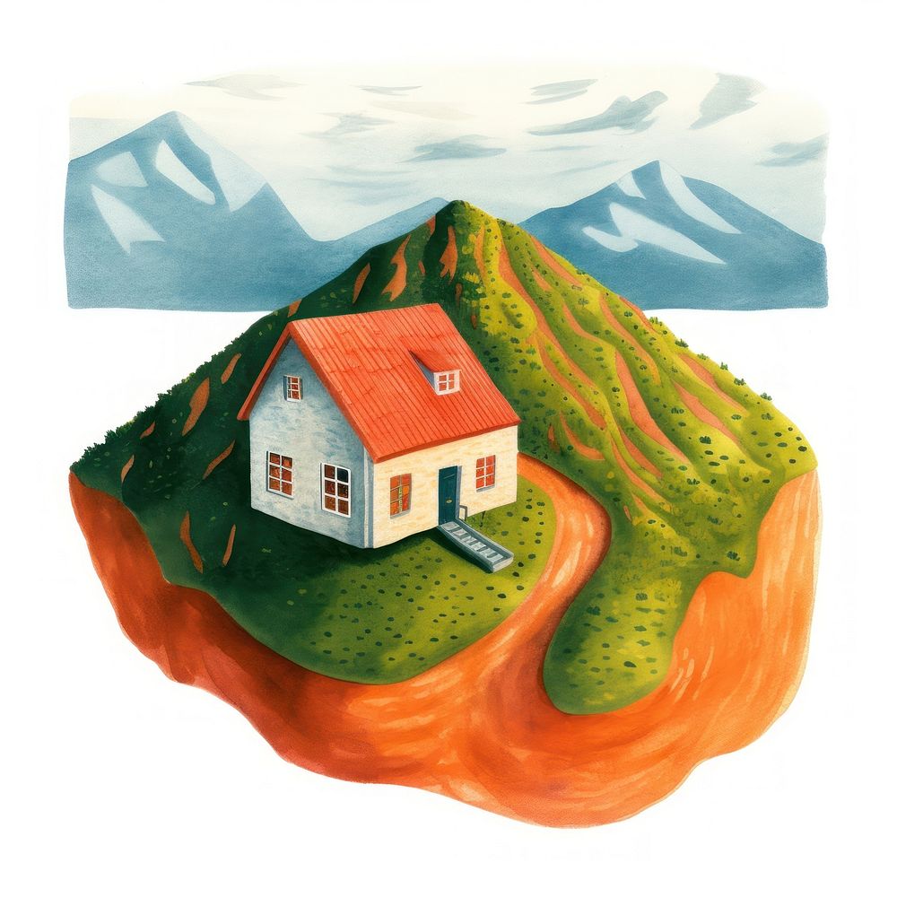 Small house in the mountain architecture building outdoors. AI generated Image by rawpixel.