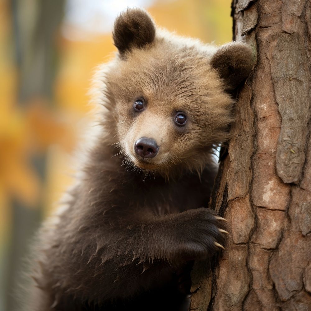 Young bear cub wildlife mammal animal. AI generated Image by rawpixel.