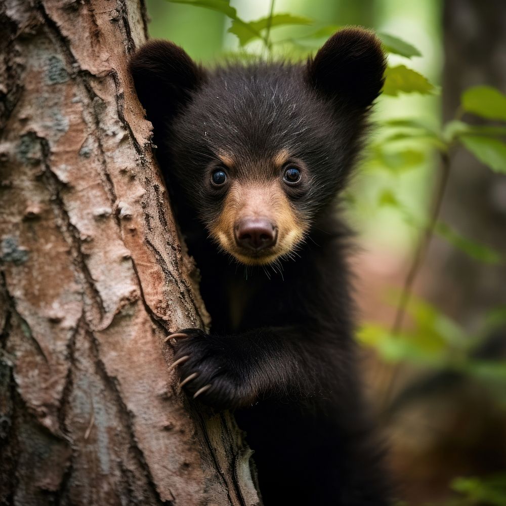 Young bear cub wildlife animal mammal. AI generated Image by rawpixel.