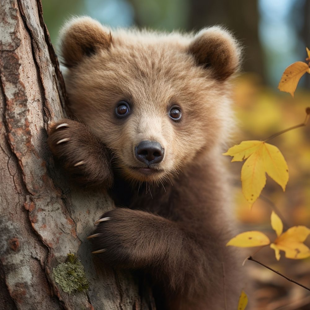 Young bear cub wildlife mammal animal. AI generated Image by rawpixel.