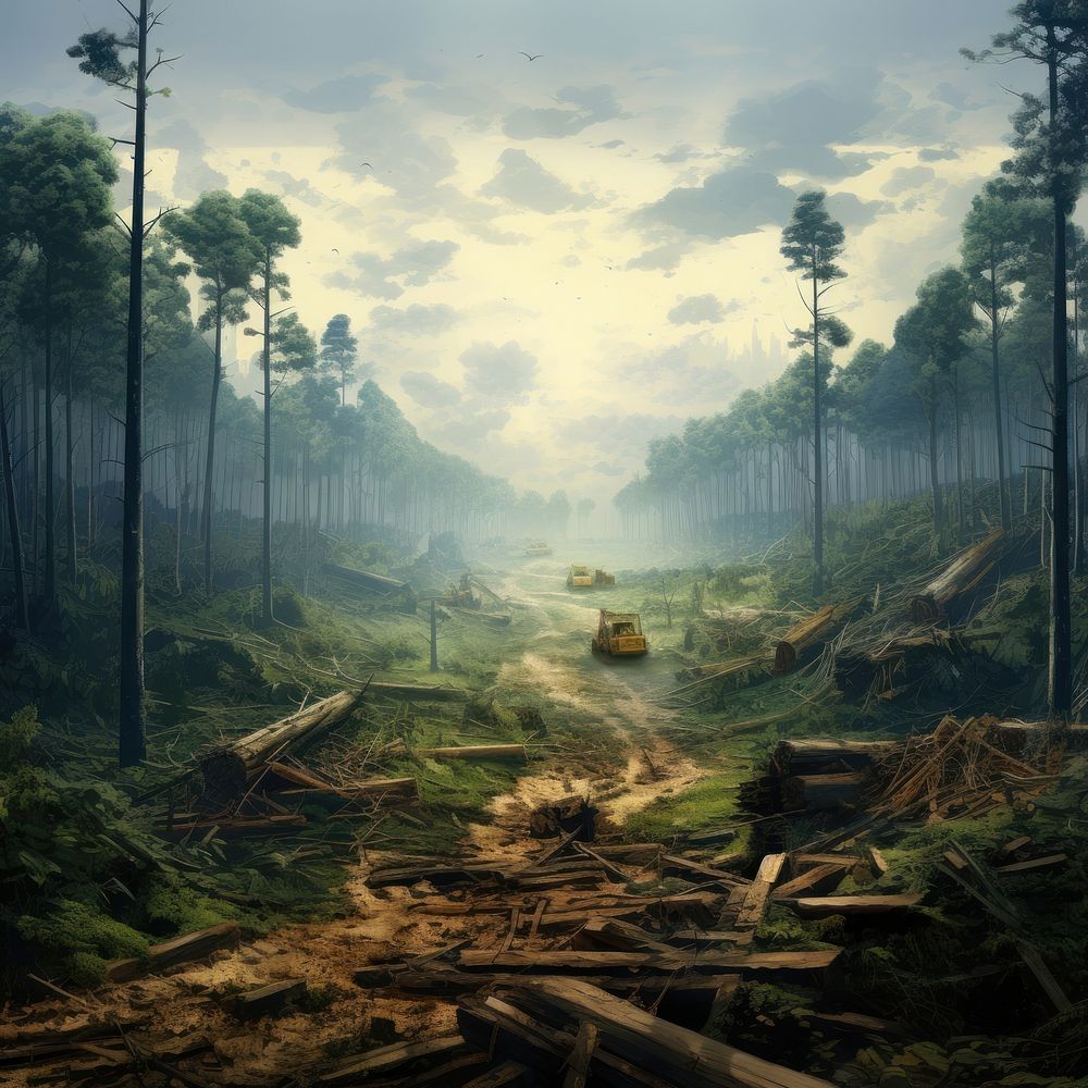 Deforestation outdoors woodland nature. AI generated Image by rawpixel.