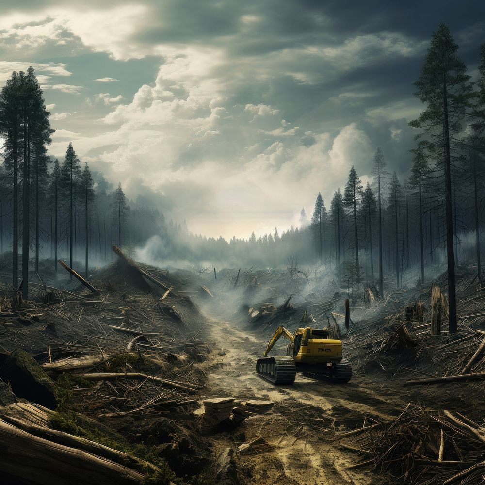 Deforestation outdoors nature plant. AI generated Image by rawpixel.