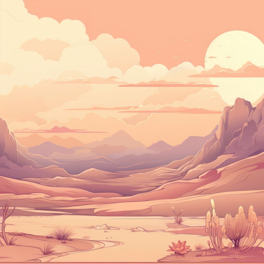 Desert outdoors nature sky. AI generated Image by rawpixel.