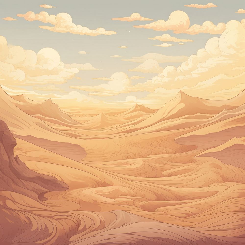 Desert outdoors nature art. AI generated Image by rawpixel.