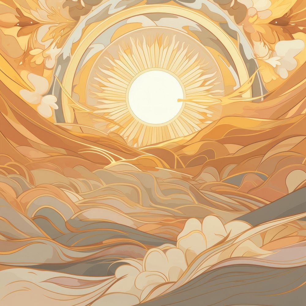 Sun art tranquility backgrounds. AI generated Image by rawpixel.
