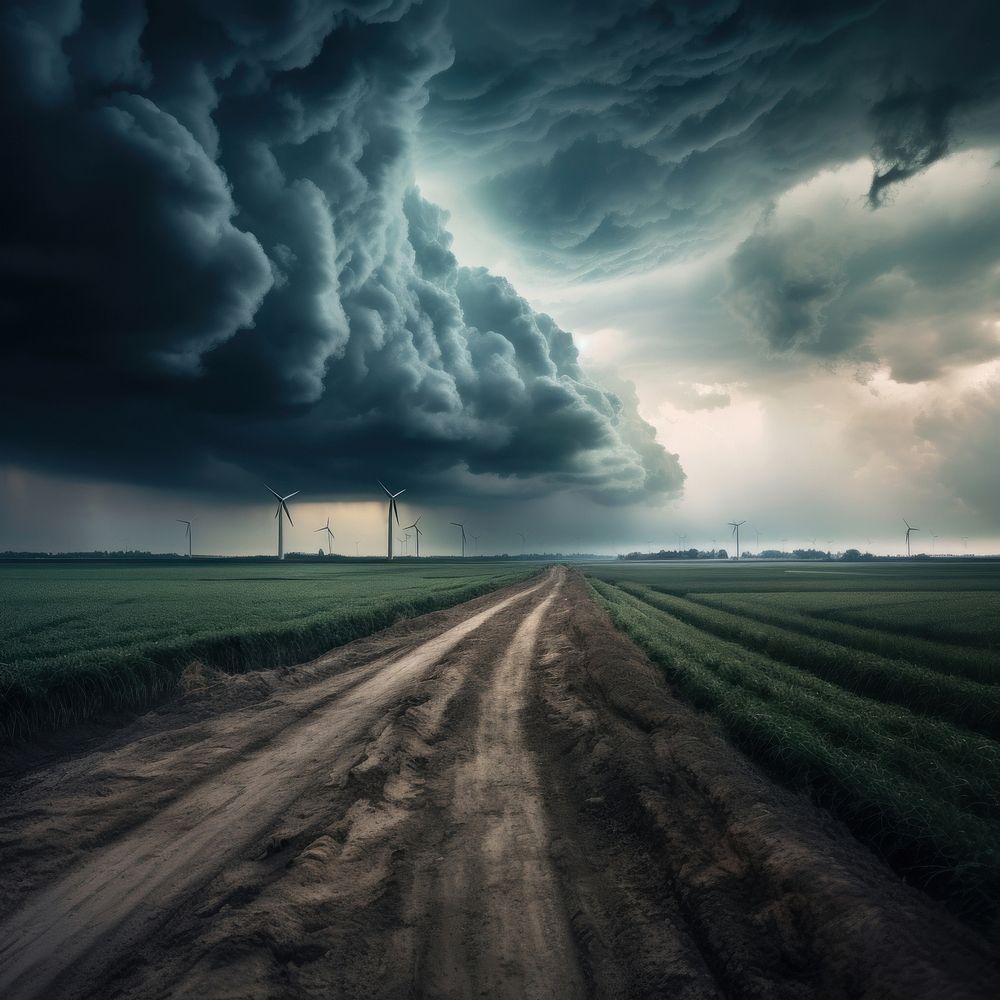 Storm horizon outdoors nature. AI generated Image by rawpixel.