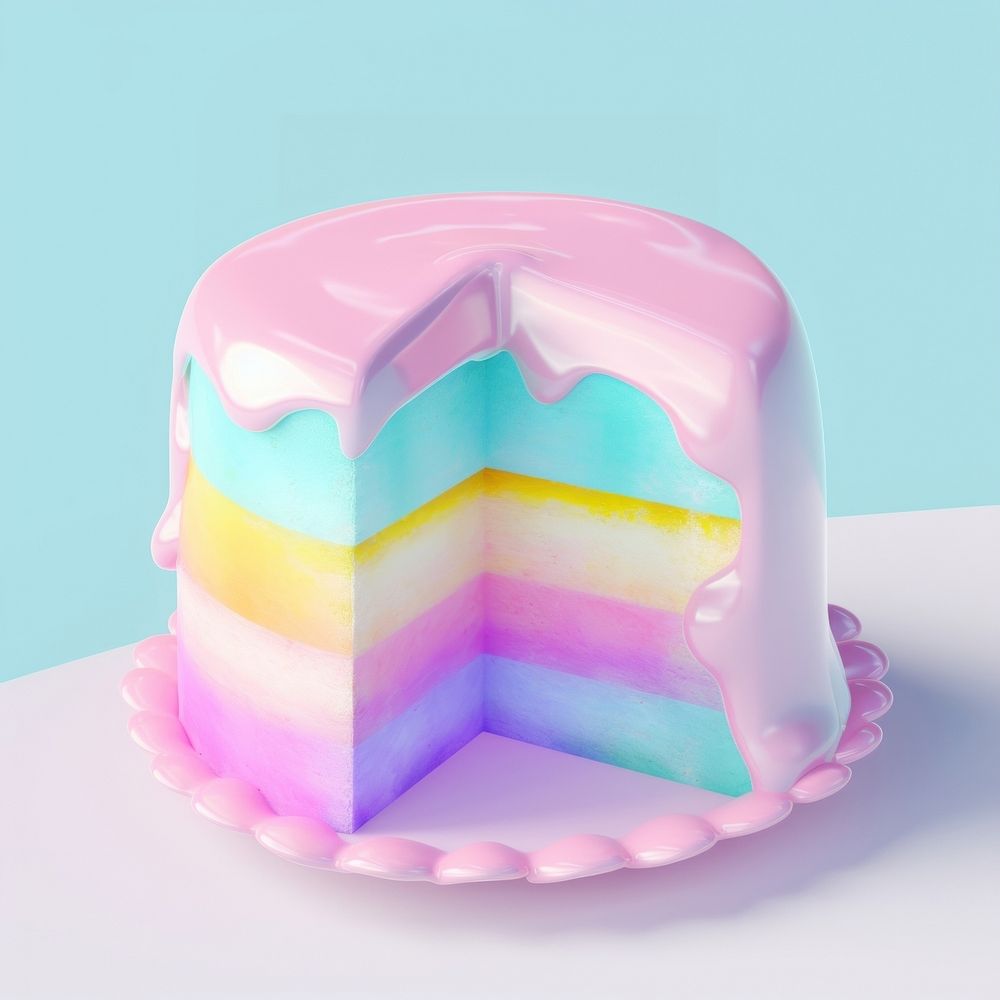 Cake dessert rainbow icing. AI generated Image by rawpixel.