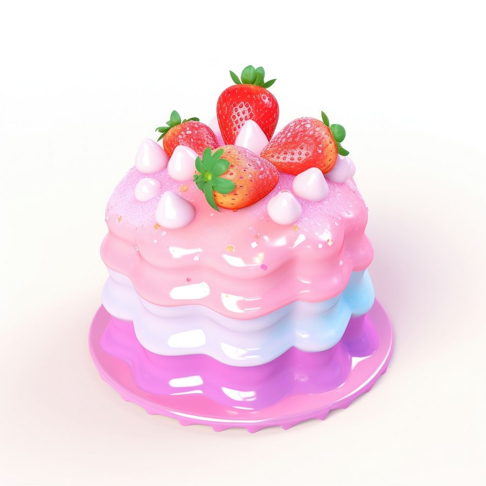 Strawberry cake dessert fruit icing. AI generated Image by rawpixel.