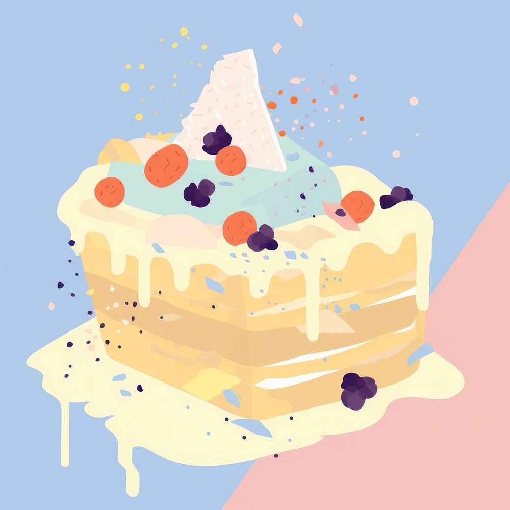 Cake dessert cartoon food. AI generated Image by rawpixel.