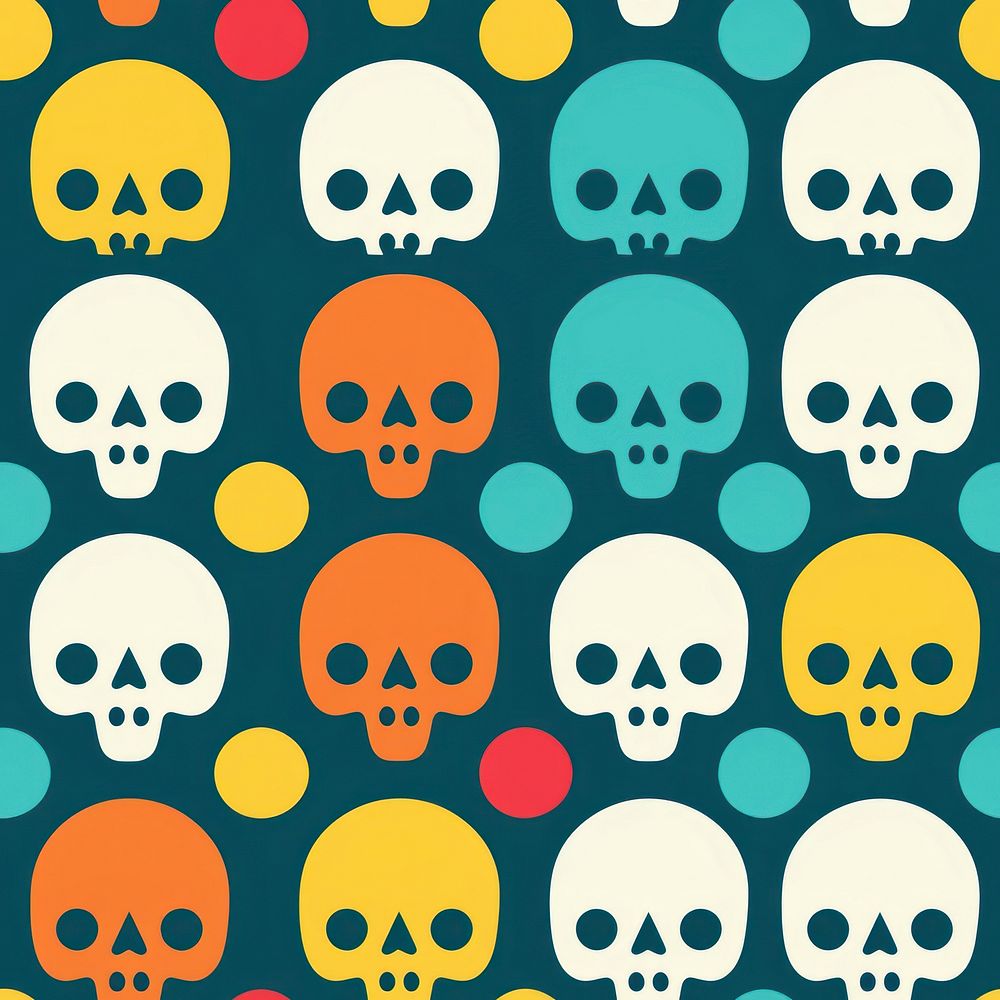 Skull pattern backgrounds repetition. AI generated Image by rawpixel.